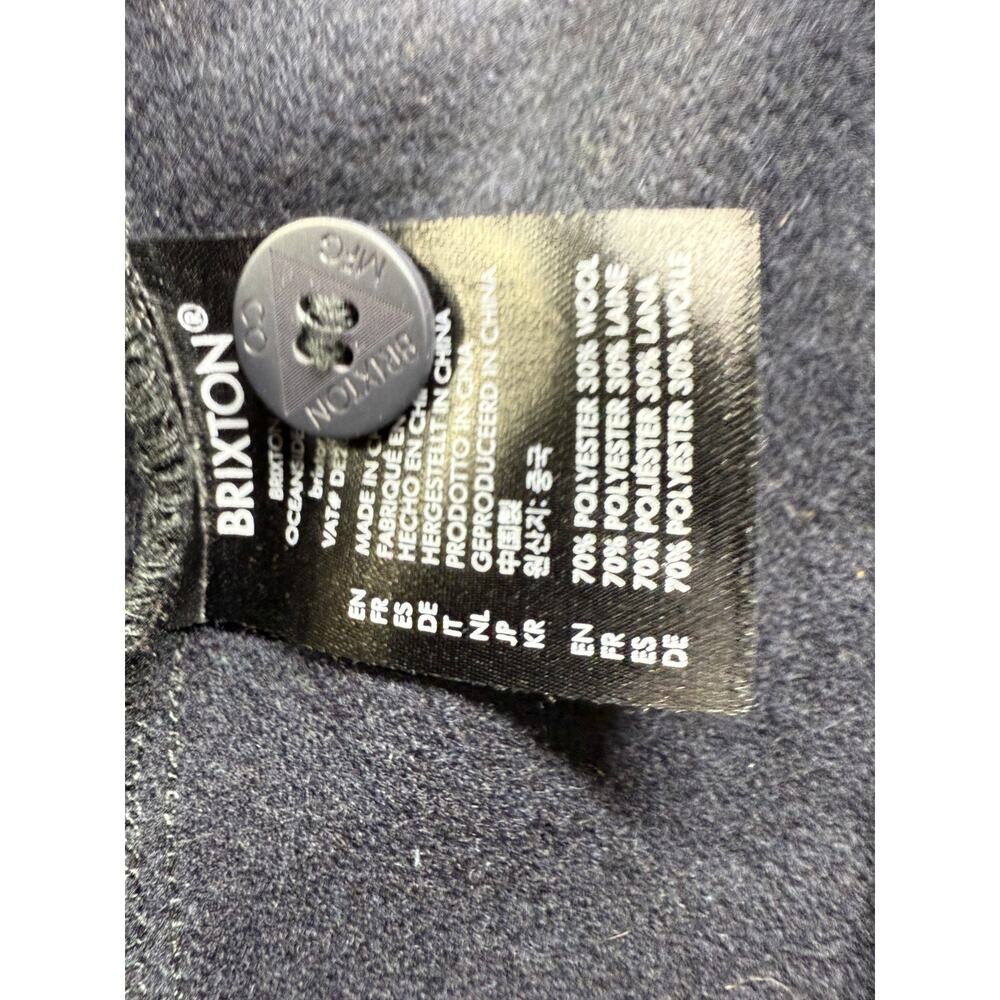 Brixton Wool Blend Jacket Coat Button Up Hooded Shacket Navy Blue Mens L - Picture 9 of 9